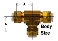 Flareless Union Tee Diagram